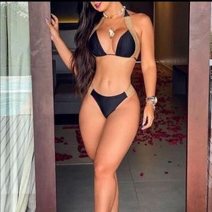 Brand new black and gold bikini